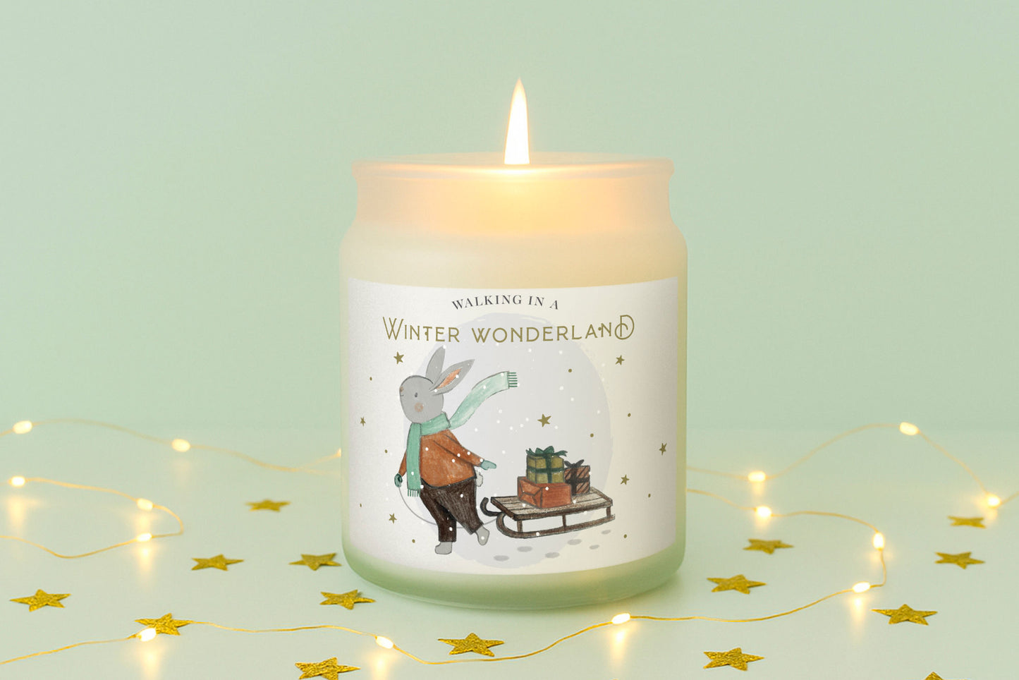 Walking In A Winter Wonderland Scented Candle • White Jar Candle • Little Bear Co • Festive Gift
