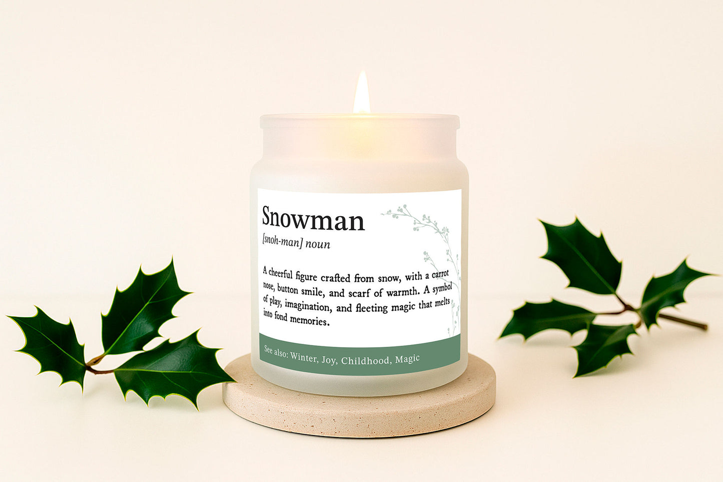 Gingerbread Scented Christmas Candle | 'Snowman' Definition | Seasonal Winter Home Décor