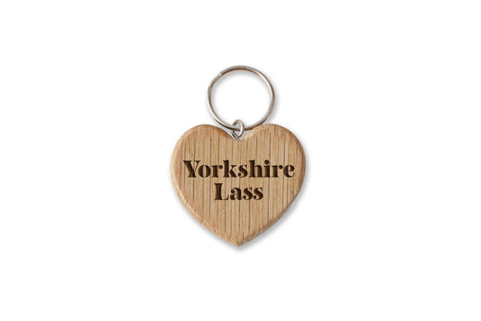 Oak Heart Keyring - 'Yorkshire Lass'  | House Keys | Novelty