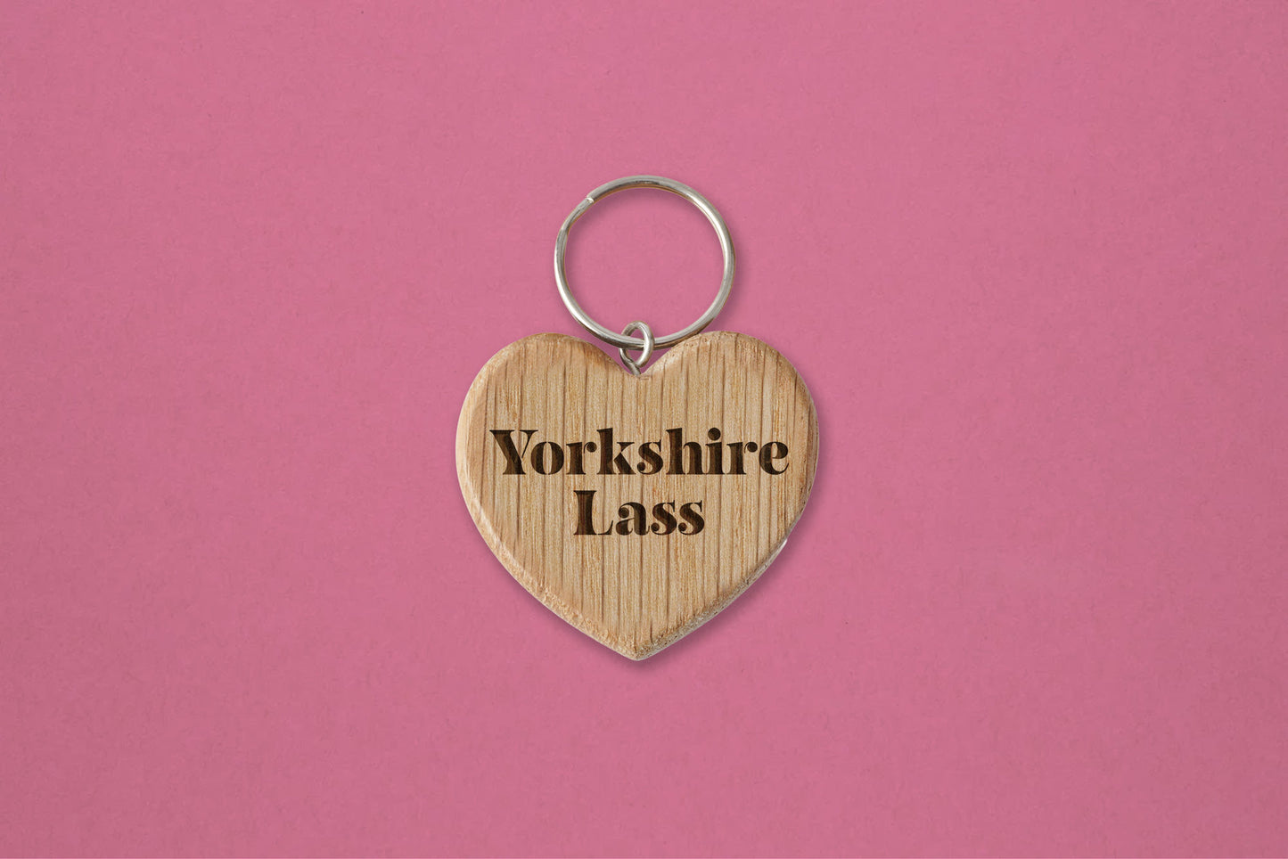 Oak Heart Keyring - 'Yorkshire Lass'  | House Keys | Novelty