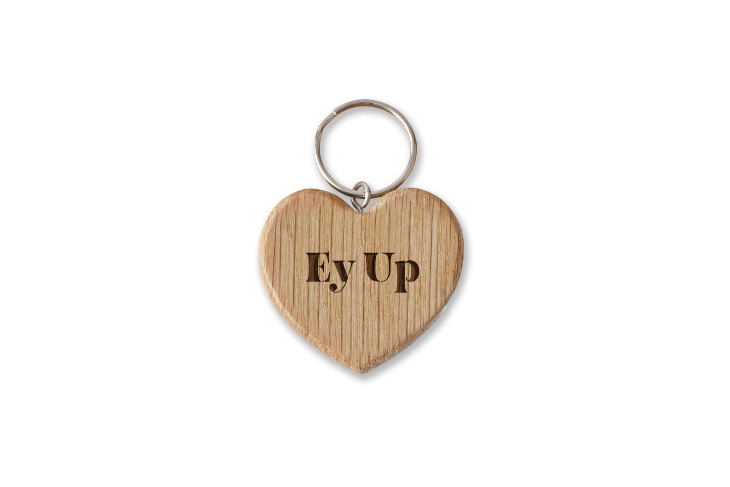 Oak Heart Keyring - 'Ey Up' | House Keys | Novelty