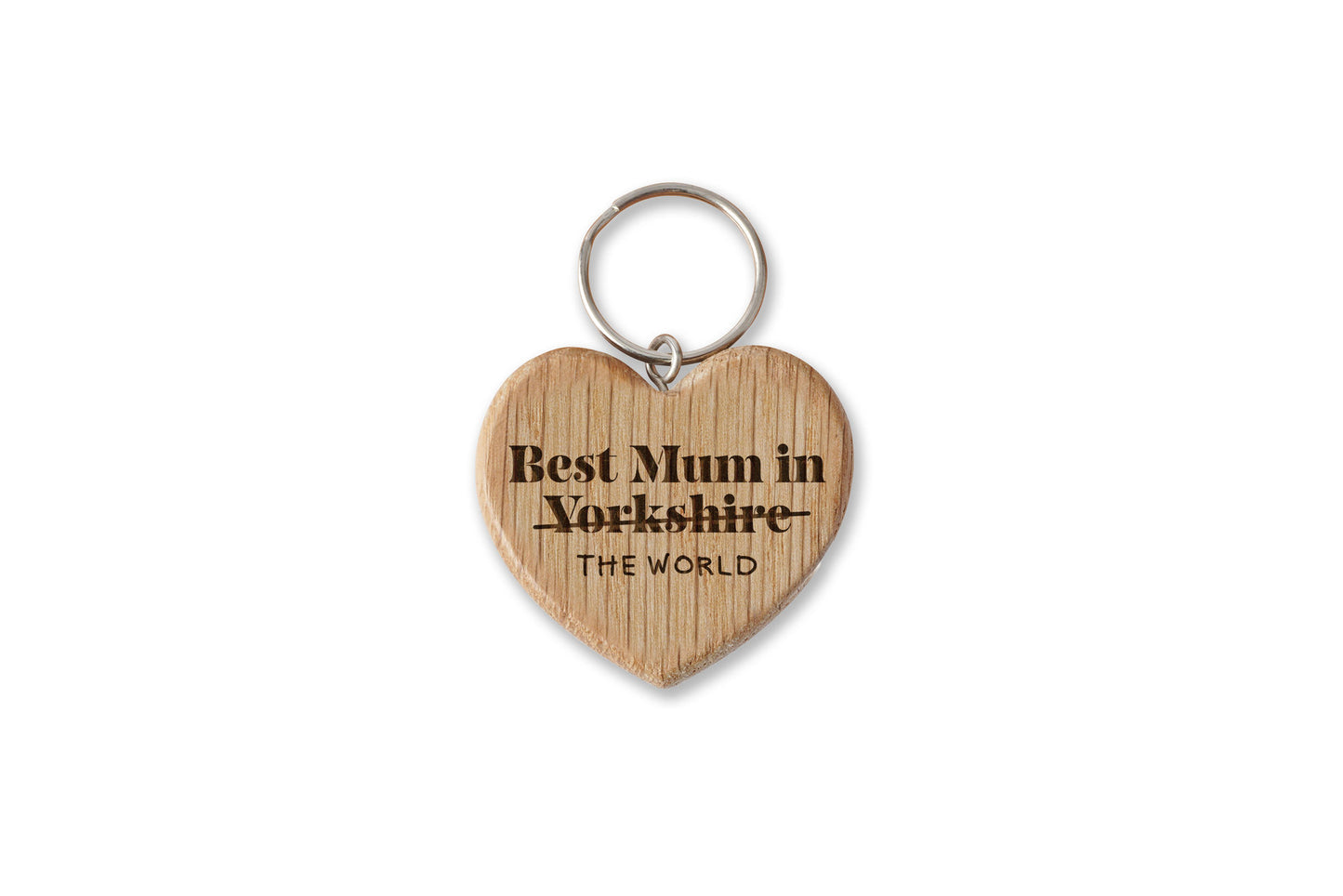 Mum In Yorkshire Oak Heart Keyring – Yorkshire Pride Gift