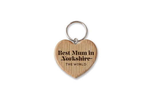 Mum In Yorkshire Oak Heart Keyring – Yorkshire Pride Gift