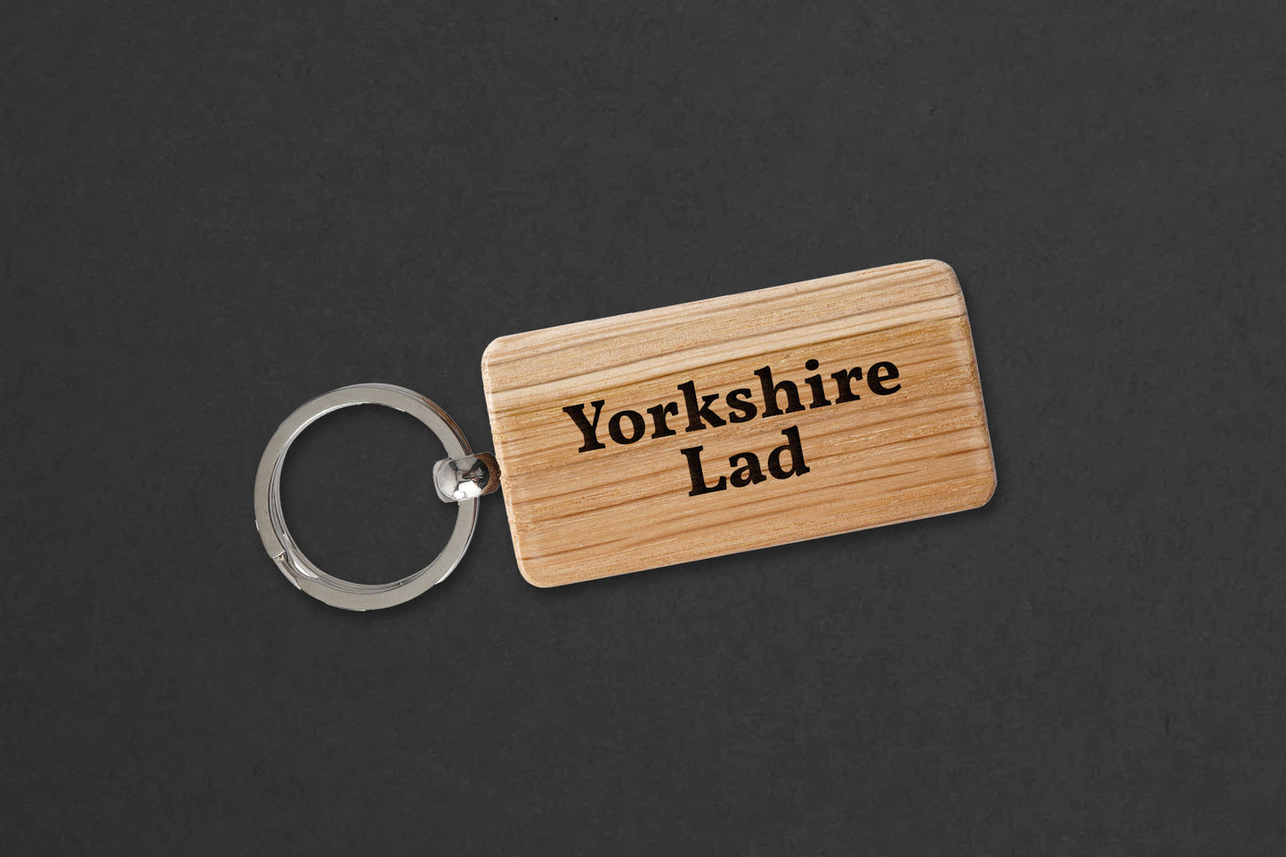 Rectangular Oak Keyring - 'Yorkshire Lad' | Accessory | Keychain | House Keys