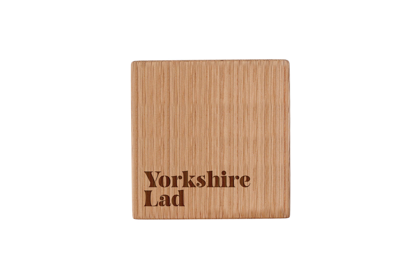 Square Oak Coaster - 'Yorkshire Lad' | Homeware | Humour Gift | Novelty Gift