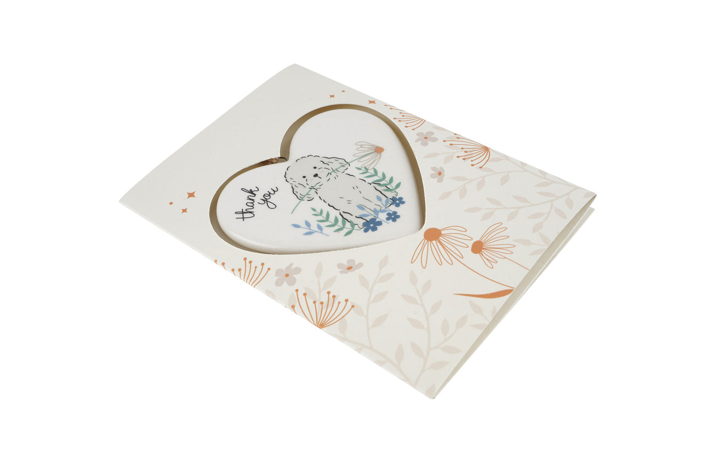 Just Paws 'Thank You' Greeting Card With Heart Hanger | Stationery | Keepsake