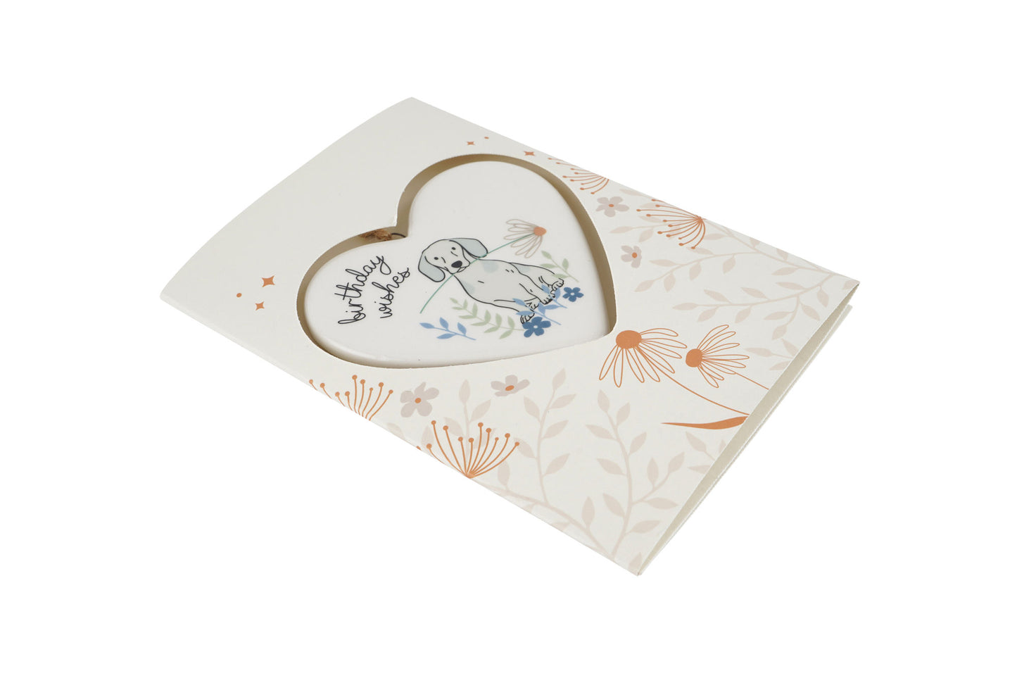 Just Paws 'Birthday Wishes' Greeting Card With Heart Hanger | Stationery | Keepsake