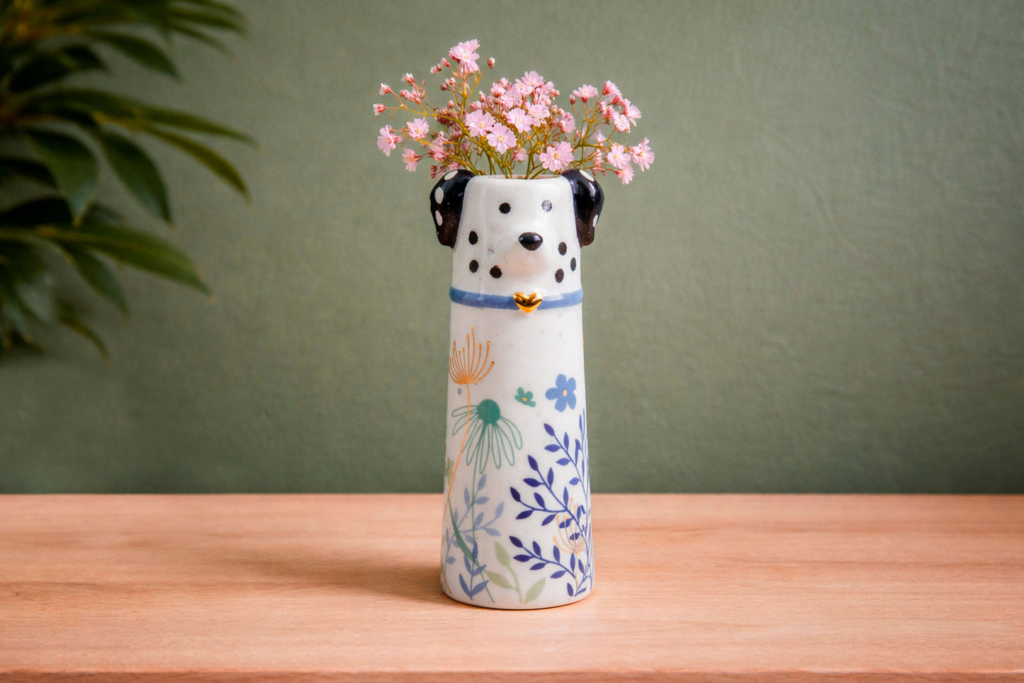 Just Paws 'Dill The Dalmatian' Bud Vase | In Gift Box | Single Stem | Home Decor