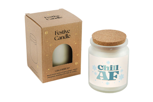 Gingerbread Scented Christmas Candle | 'Chill AF' | Seasonal Winter Home Décor