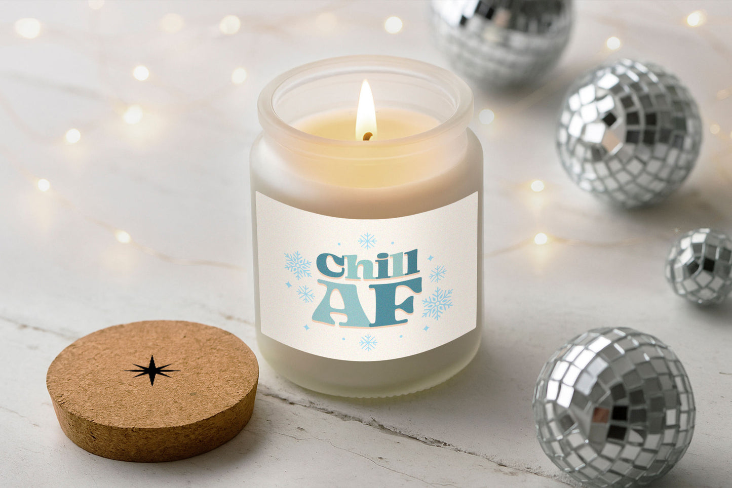 Gingerbread Scented Christmas Candle | 'Chill AF' | Seasonal Winter Home Décor