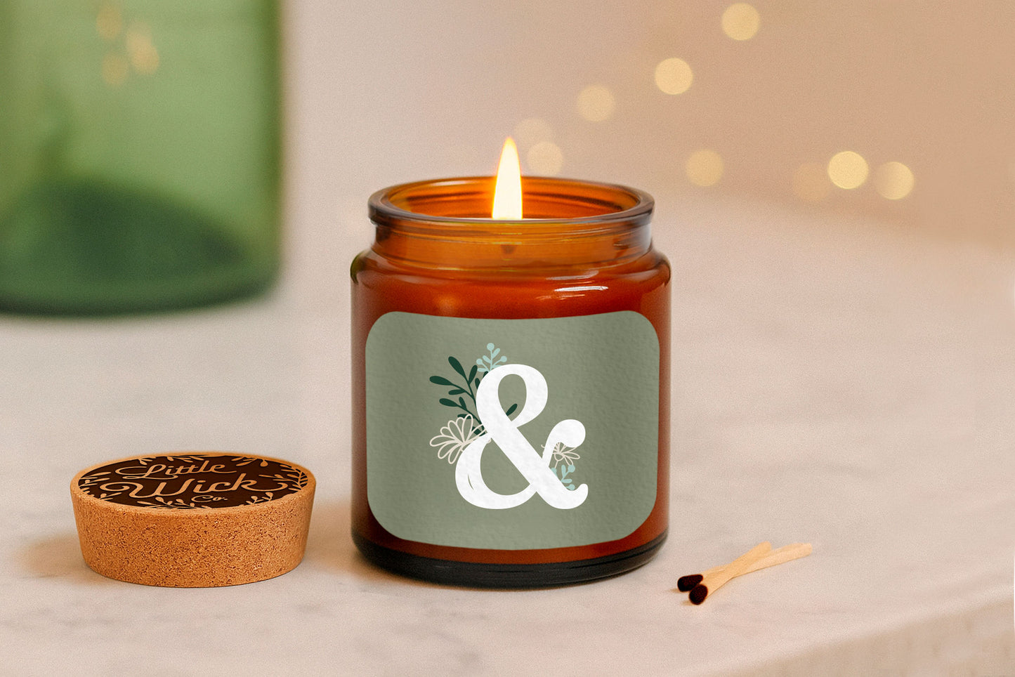 Alphabet Initial Candle • A - Z • Scented Brown Glass Jar Candle