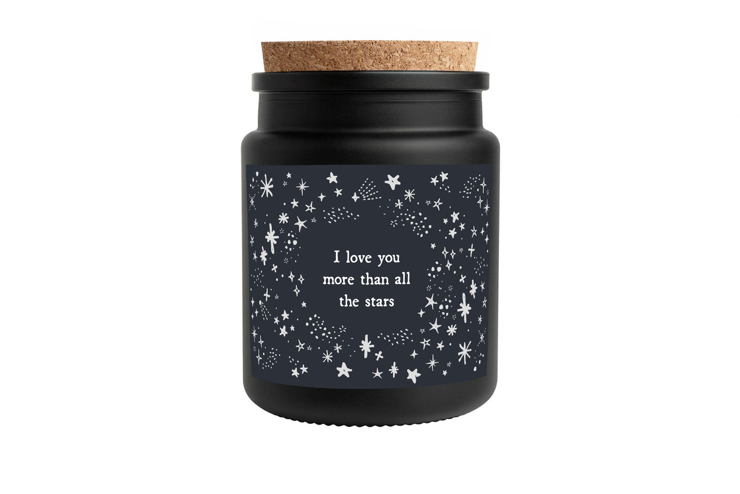 I Love You More Than All The Stars Large Black Scented Jar Candle • Gift Box