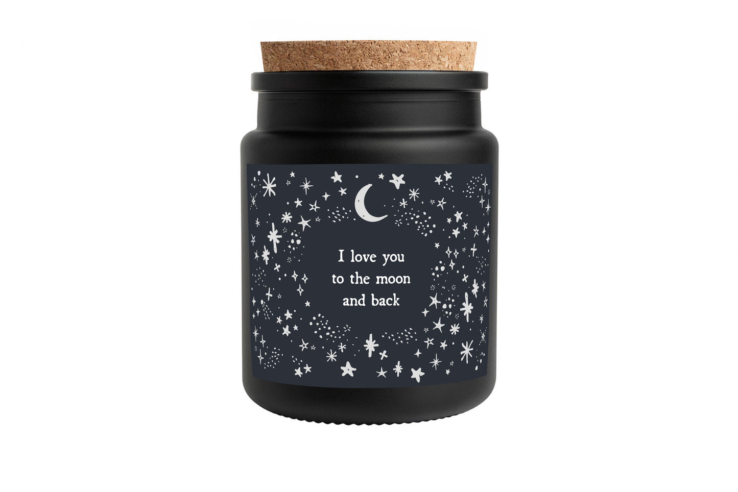 I Love You To The Moon And Back Large Black Scented Jar Candle • Gift Box
