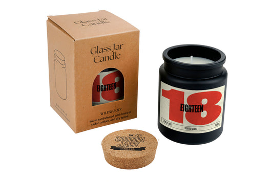 18th Birthday Black Scented Candle • Eighteen • Eightieth Birthday • Gift Box