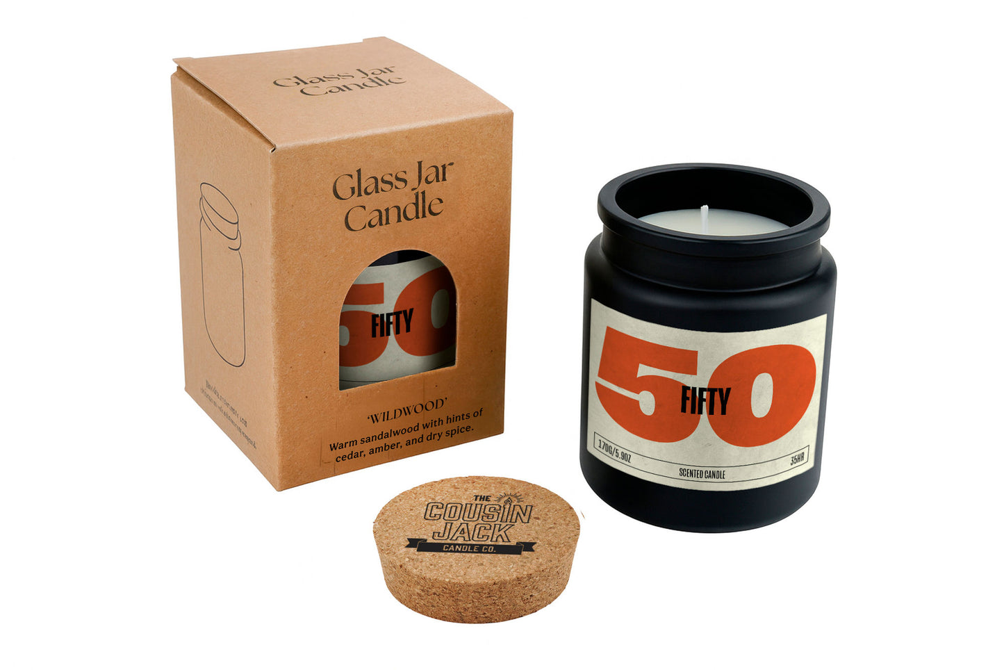 50th Birthday Black Scented Candle • Fifty • Fiftieth Birthday • Gift Box