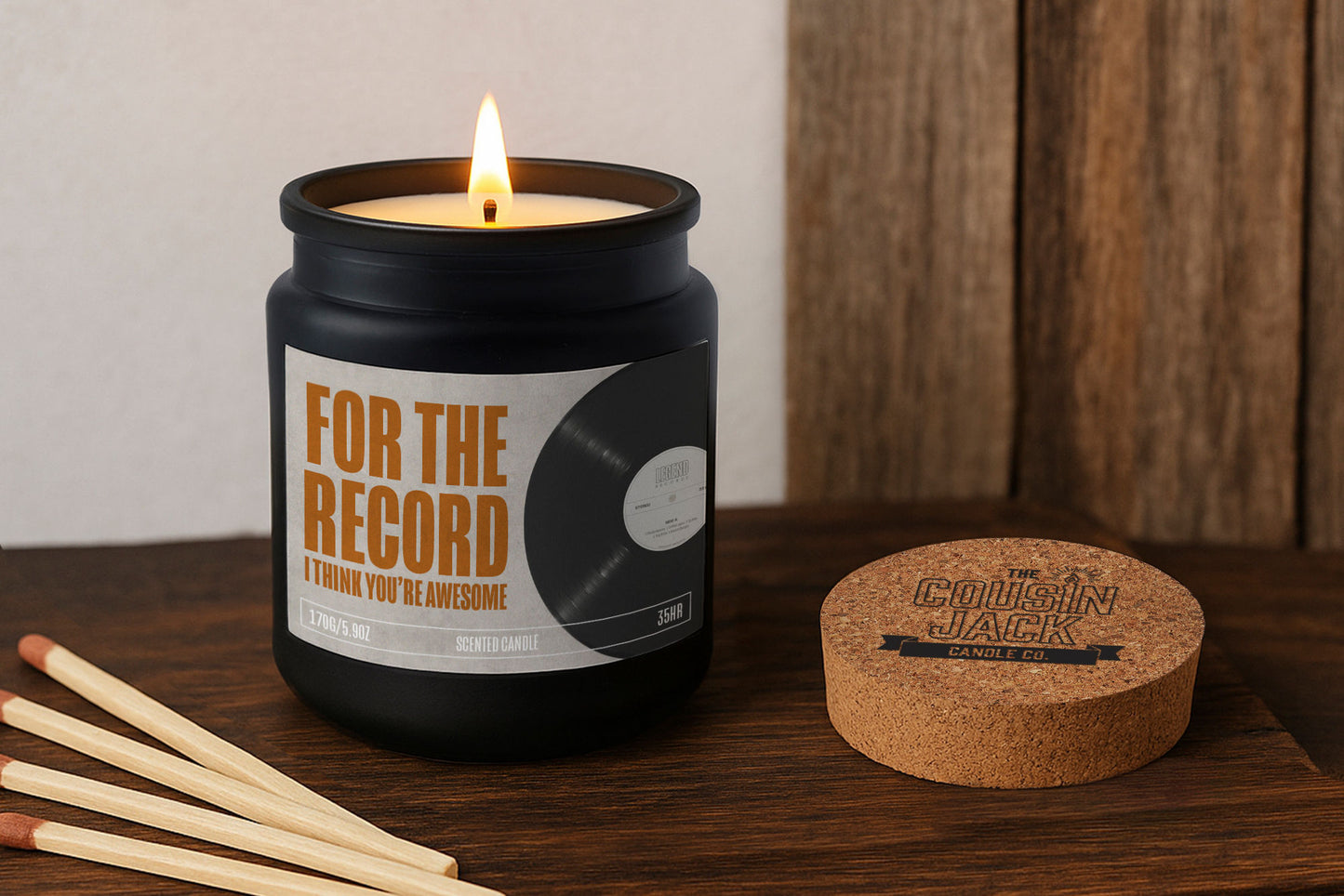 Scented Candle • Wildwood Sandalwood, Music Lover Gift