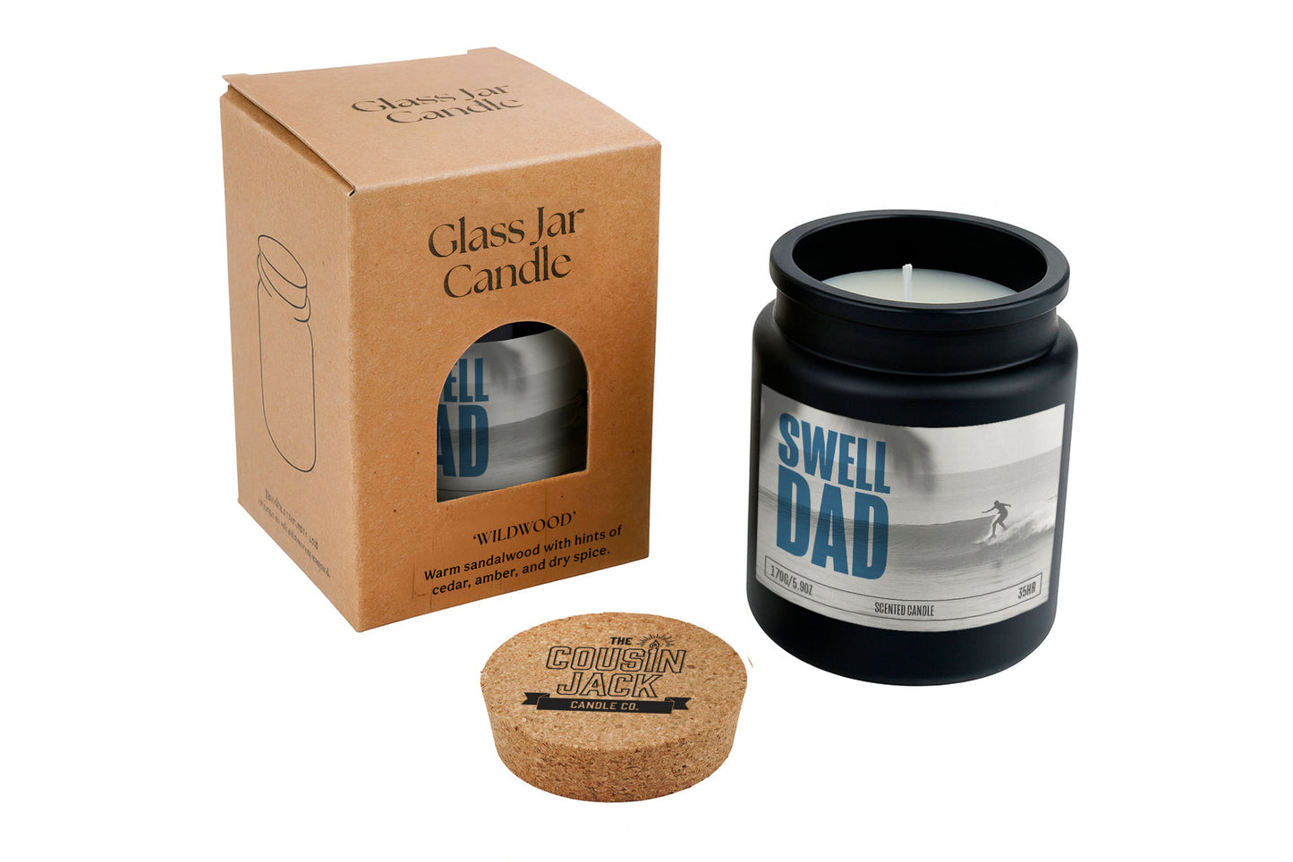 Swell Dad Scented Candle • Wildwood Sandalwood, Father's Day Gift
