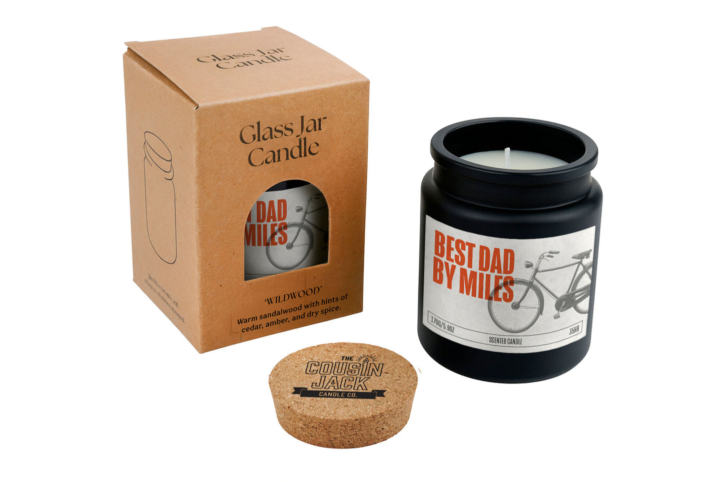 Dad By Miles Scented Candle • Wildwood Sandalwood, Cork Lid