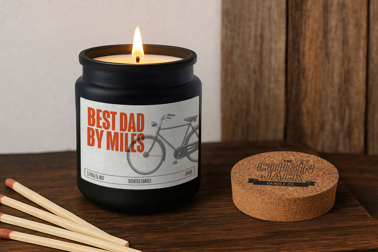 Dad By Miles Scented Candle • Wildwood Sandalwood, Cork Lid