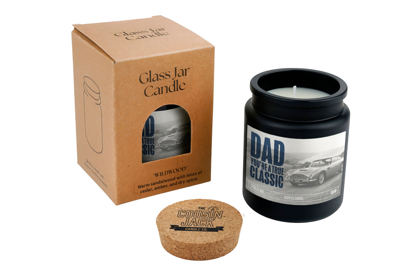Classic Car Dad Candle, Wildwood Scent, Father's Day Gift