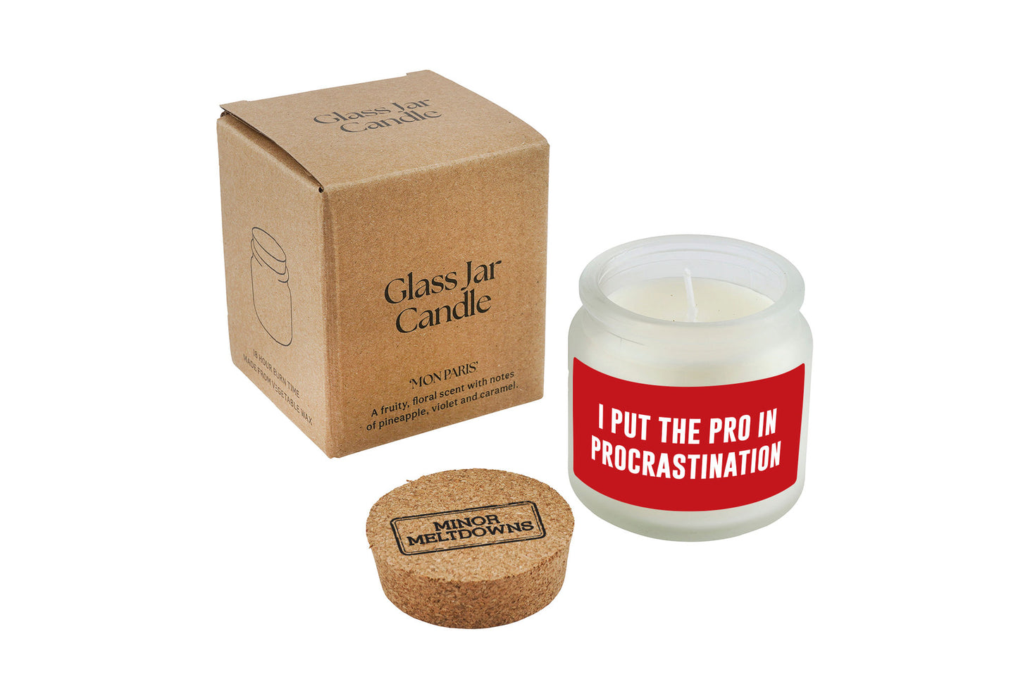 I Put The Pro In Procrastination Scented Jar Candle • Gift Boxed