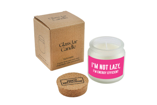 I’m Not Lazy, I’m Energy Efficient Scented Jar Candle • Gift Boxed