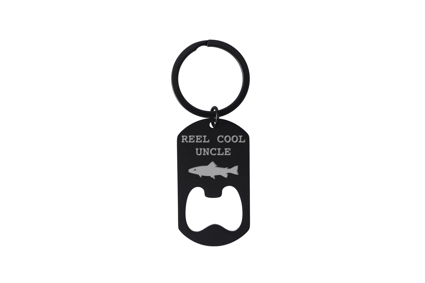 Dapper Chap Black Bottle Opener Keyring 'Reel Cool Uncle' | Key Accessory | Gift For Uncle | Fathers Day