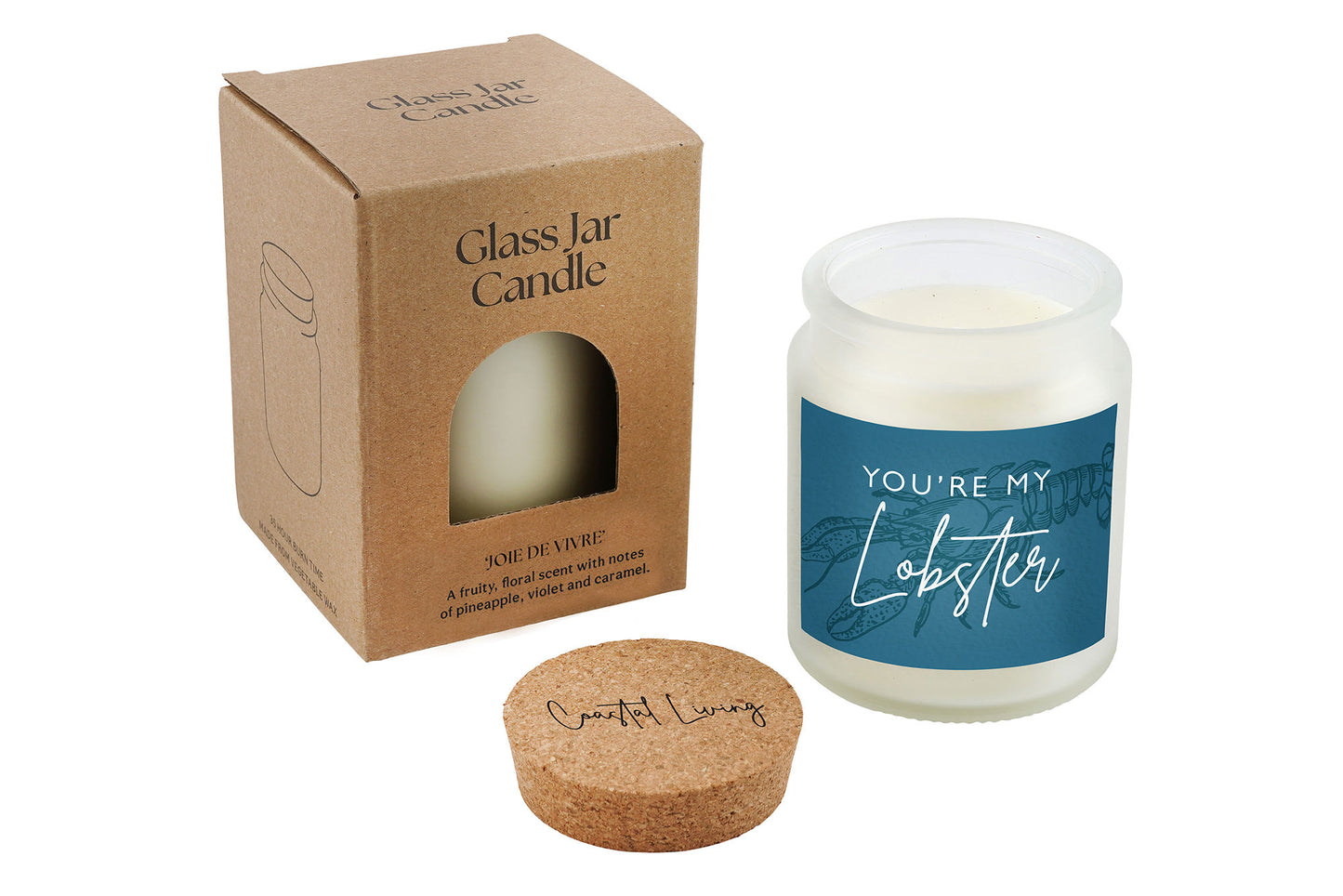 You're My Lobster Scented Glass Jar Candle • Coastal Living • Gift Box