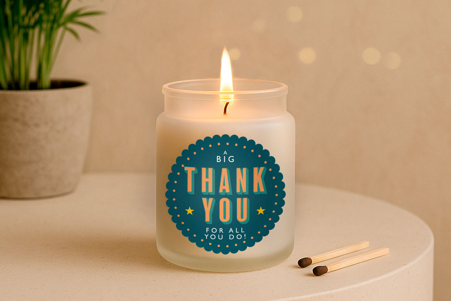 Thank You For All You Do • Best Teacher Scented White Glass Jar Candle • Gift Box