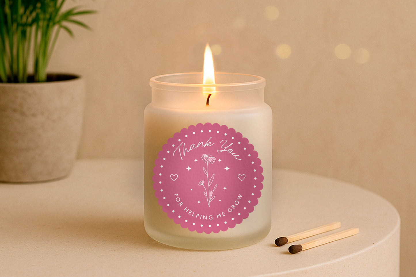 Teacher Appreciation Candle • "Helping Me Grow" Scented Jar Candle Gift
