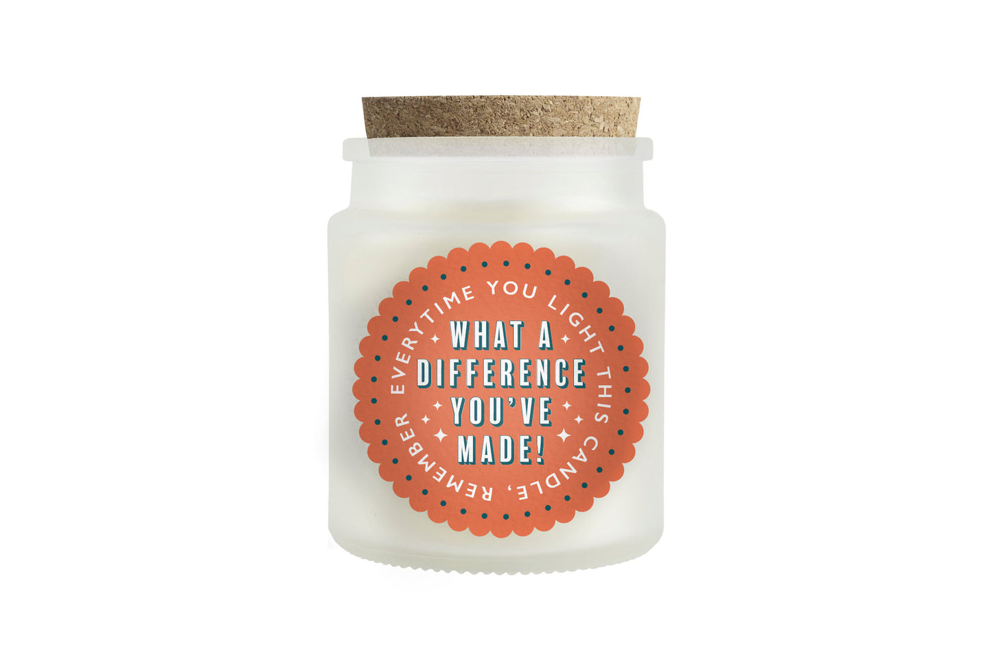 Scented White Glass Jar Candle • "What A Difference You've Made" • Teacher Appreciation Gift Box