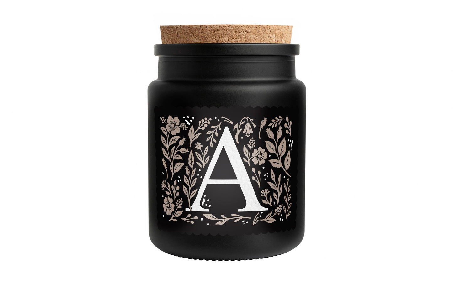 Alphabet Initial Candle • A - Z • Scented Black Glass Jar Candle