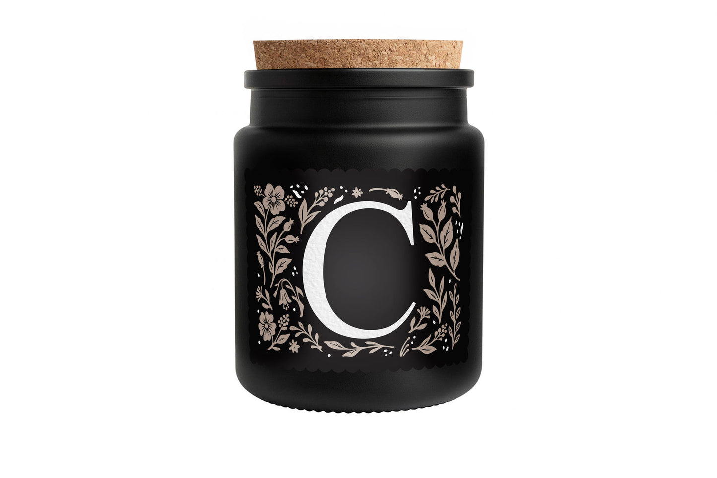 Alphabet Initial Candle • A - Z • Scented Black Glass Jar Candle