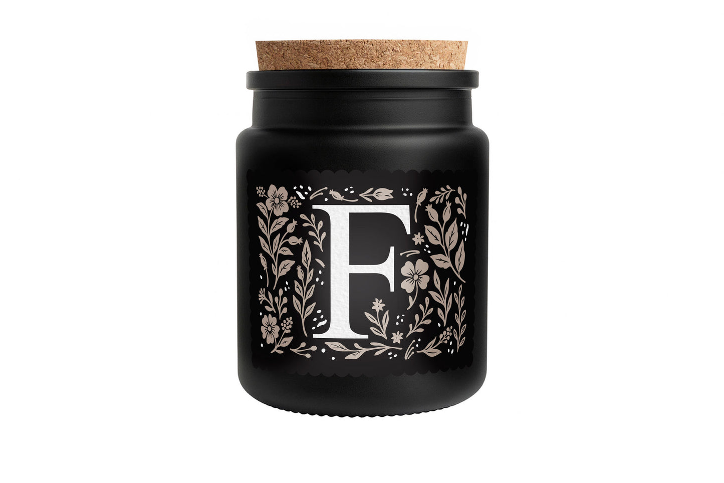 Alphabet Initial Candle • A - Z • Scented Black Glass Jar Candle