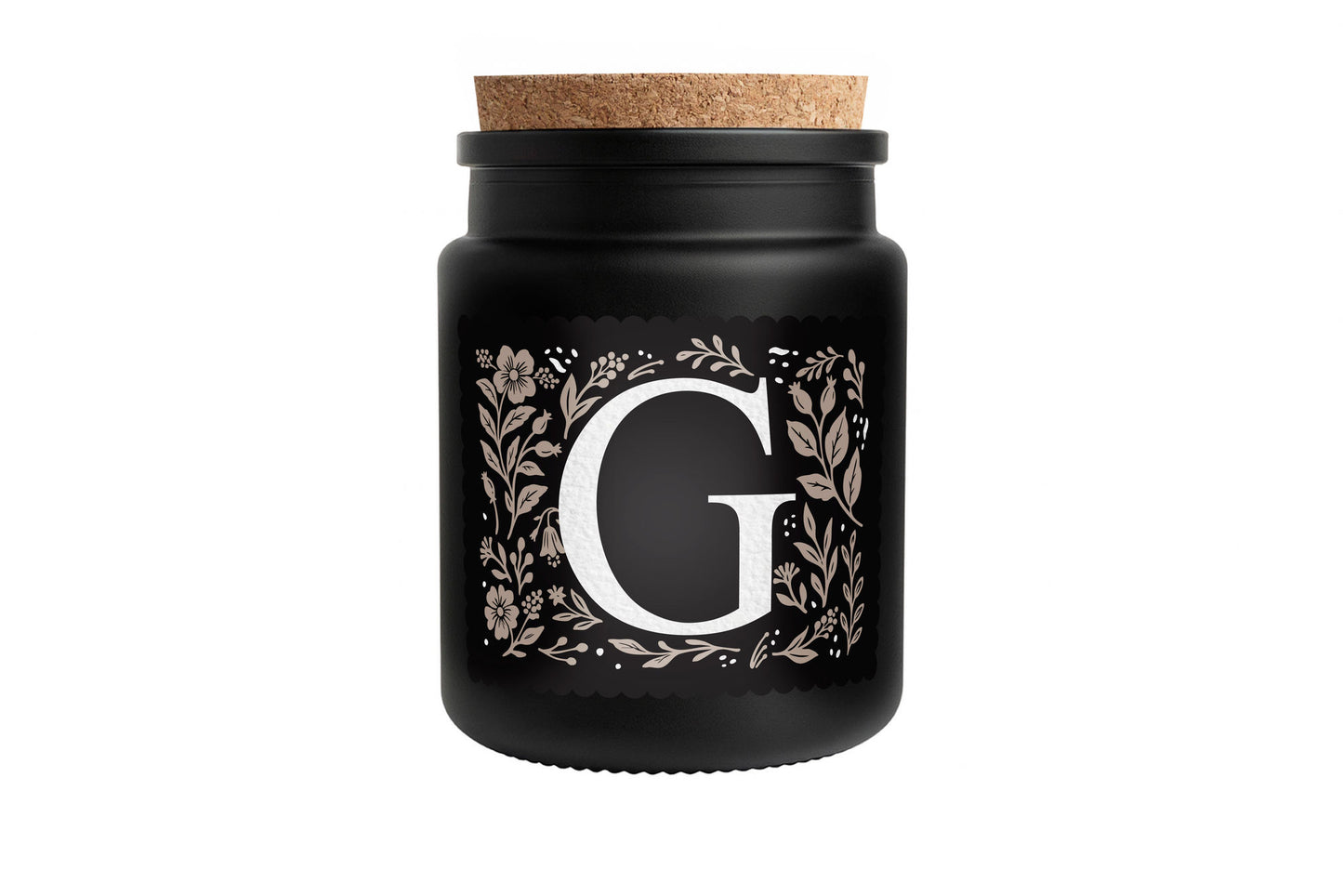 Alphabet Initial Candle • A - Z • Scented Black Glass Jar Candle