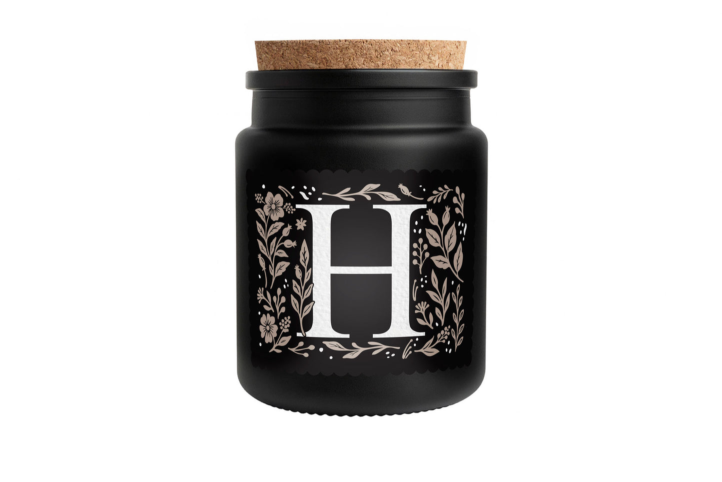 Alphabet Initial Candle • A - Z • Scented Black Glass Jar Candle