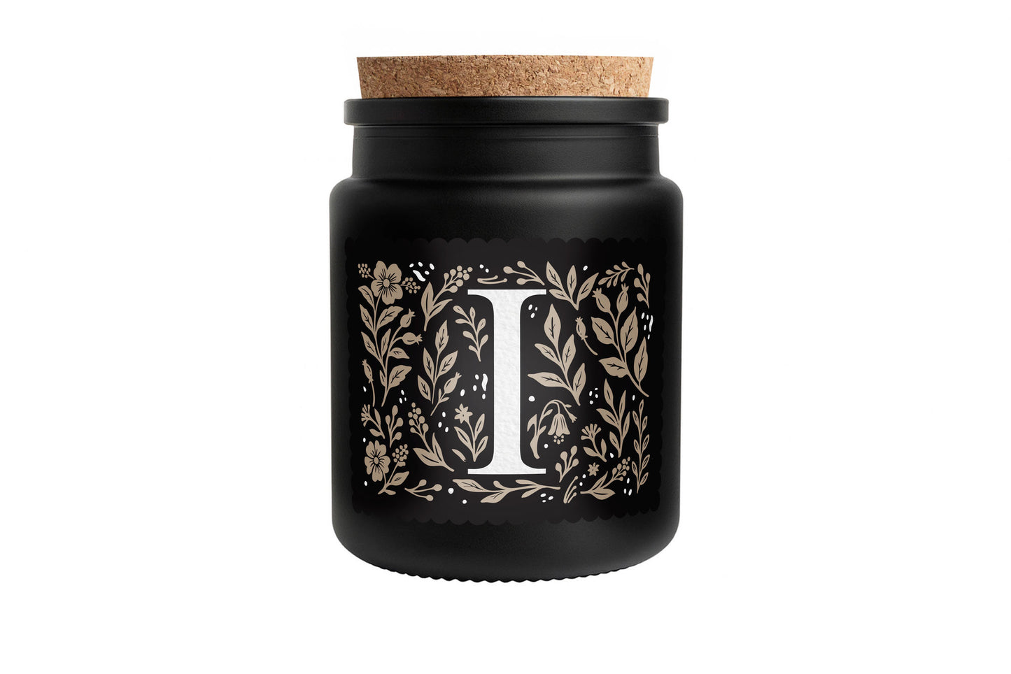 Alphabet Initial Candle • A - Z • Scented Black Glass Jar Candle