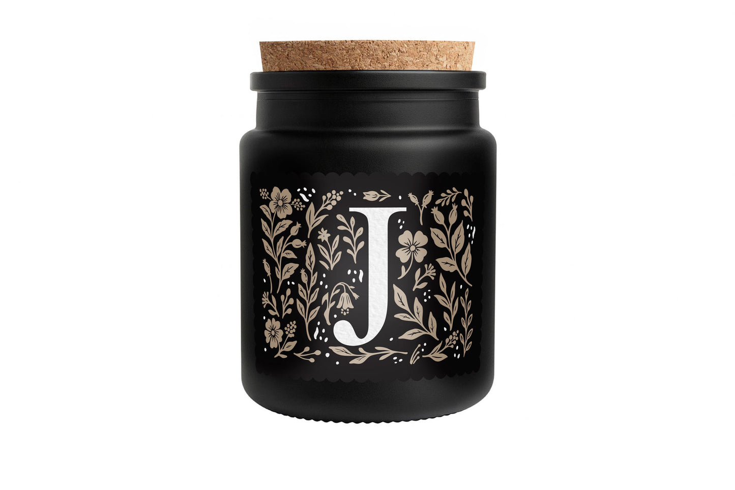 Alphabet Initial Candle • A - Z • Scented Black Glass Jar Candle