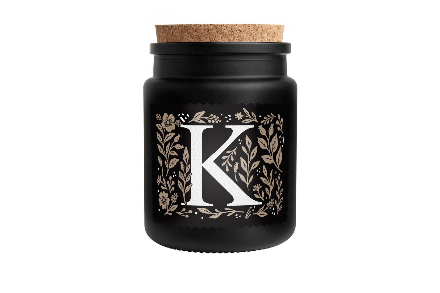 Alphabet Initial Candle • A - Z • Scented Black Glass Jar Candle