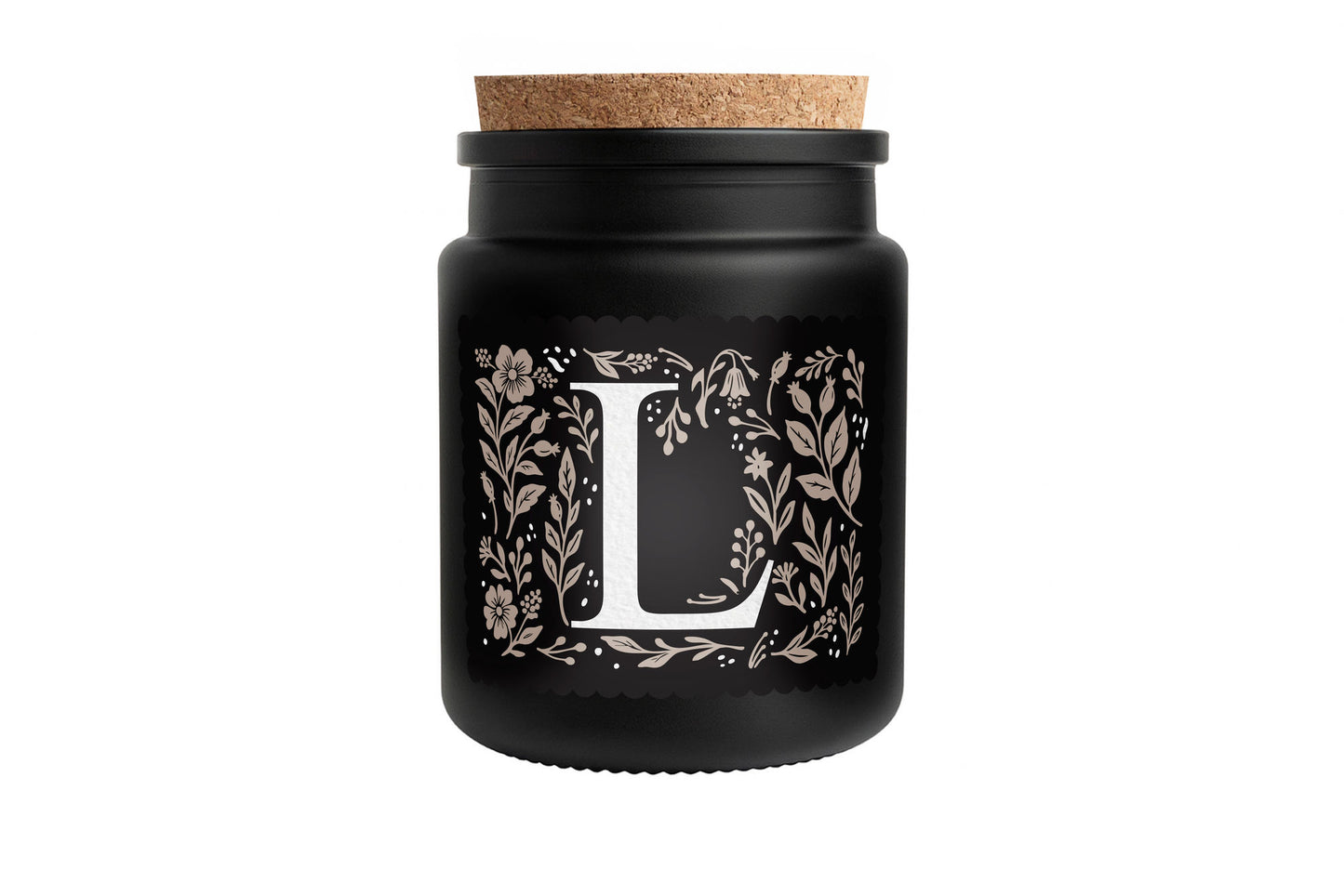 Alphabet Initial Candle • A - Z • Scented Black Glass Jar Candle