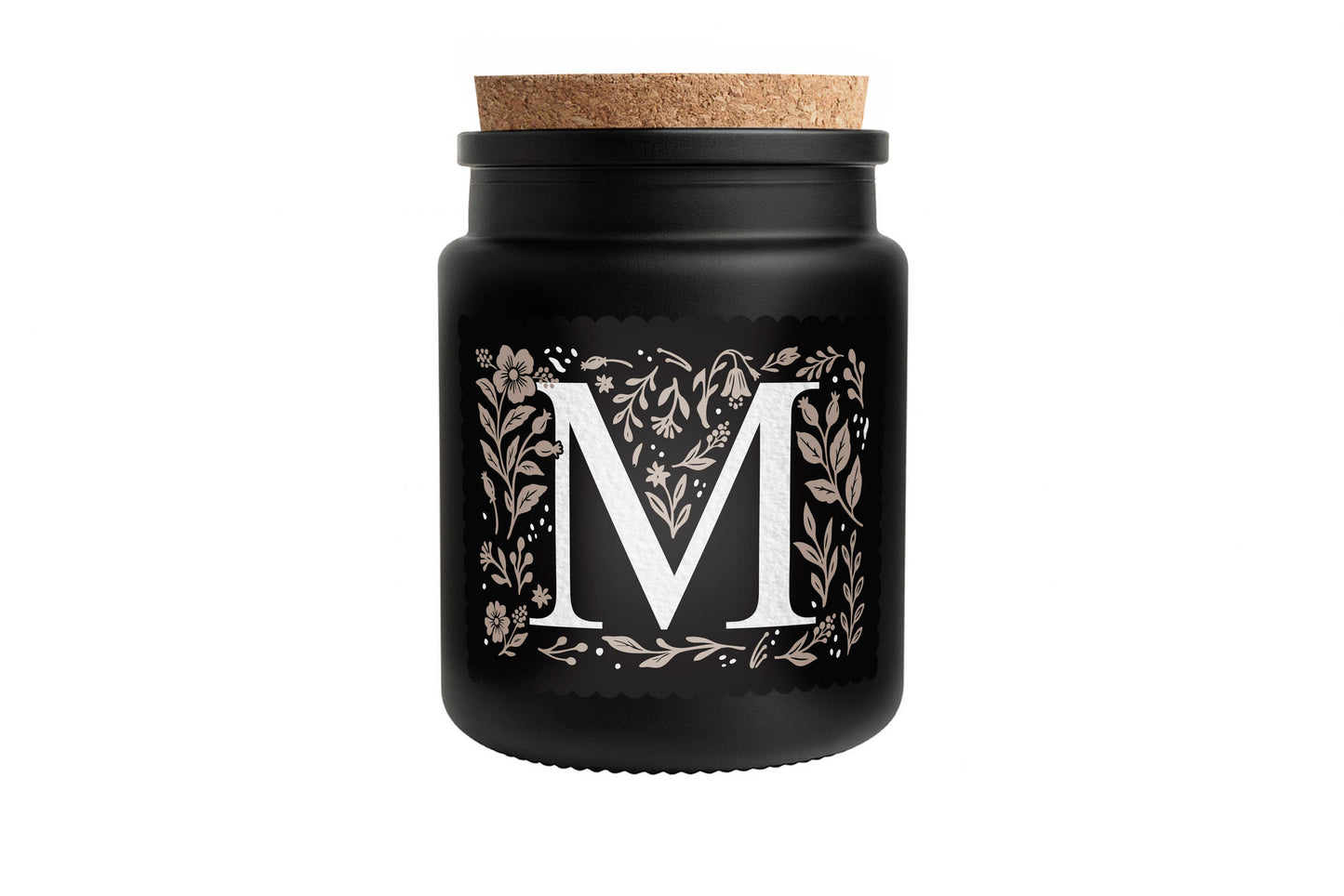 Alphabet Initial Candle • A - Z • Scented Black Glass Jar Candle
