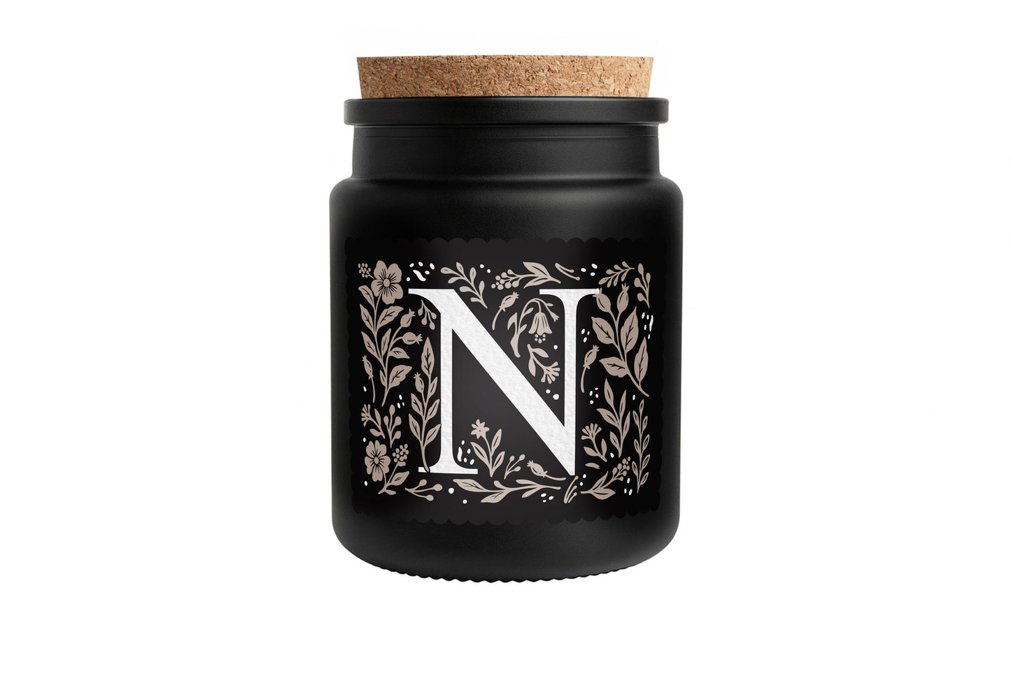 Alphabet Initial Candle • A - Z • Scented Black Glass Jar Candle