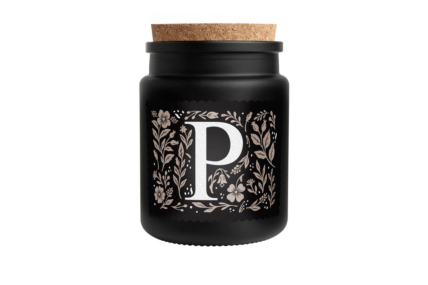 Alphabet Initial Candle • A - Z • Scented Black Glass Jar Candle