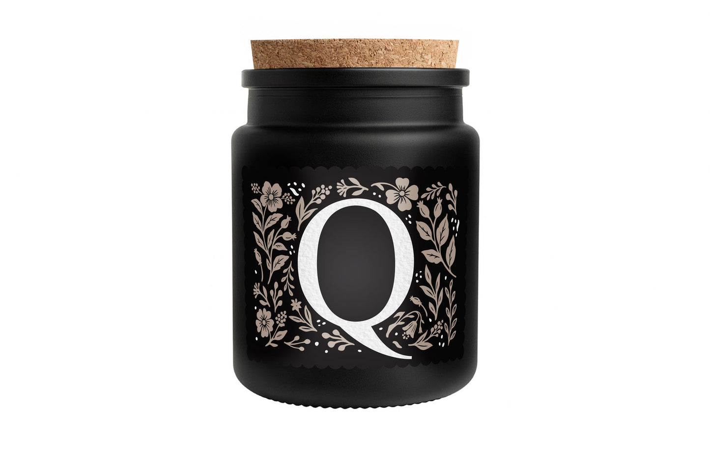 Alphabet Initial Candle • A - Z • Scented Black Glass Jar Candle