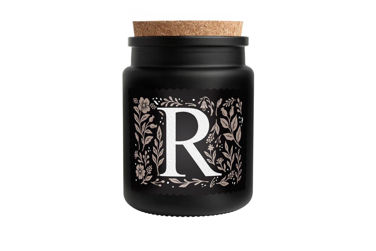 Alphabet Initial Candle • A - Z • Scented Black Glass Jar Candle