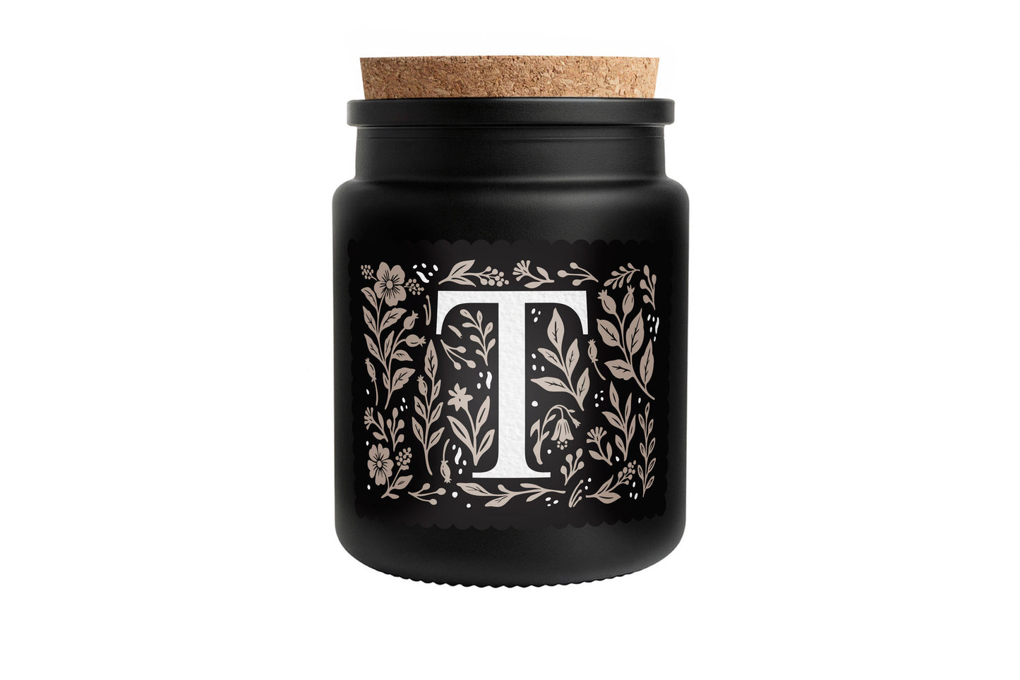 Alphabet Initial Candle • A - Z • Scented Black Glass Jar Candle