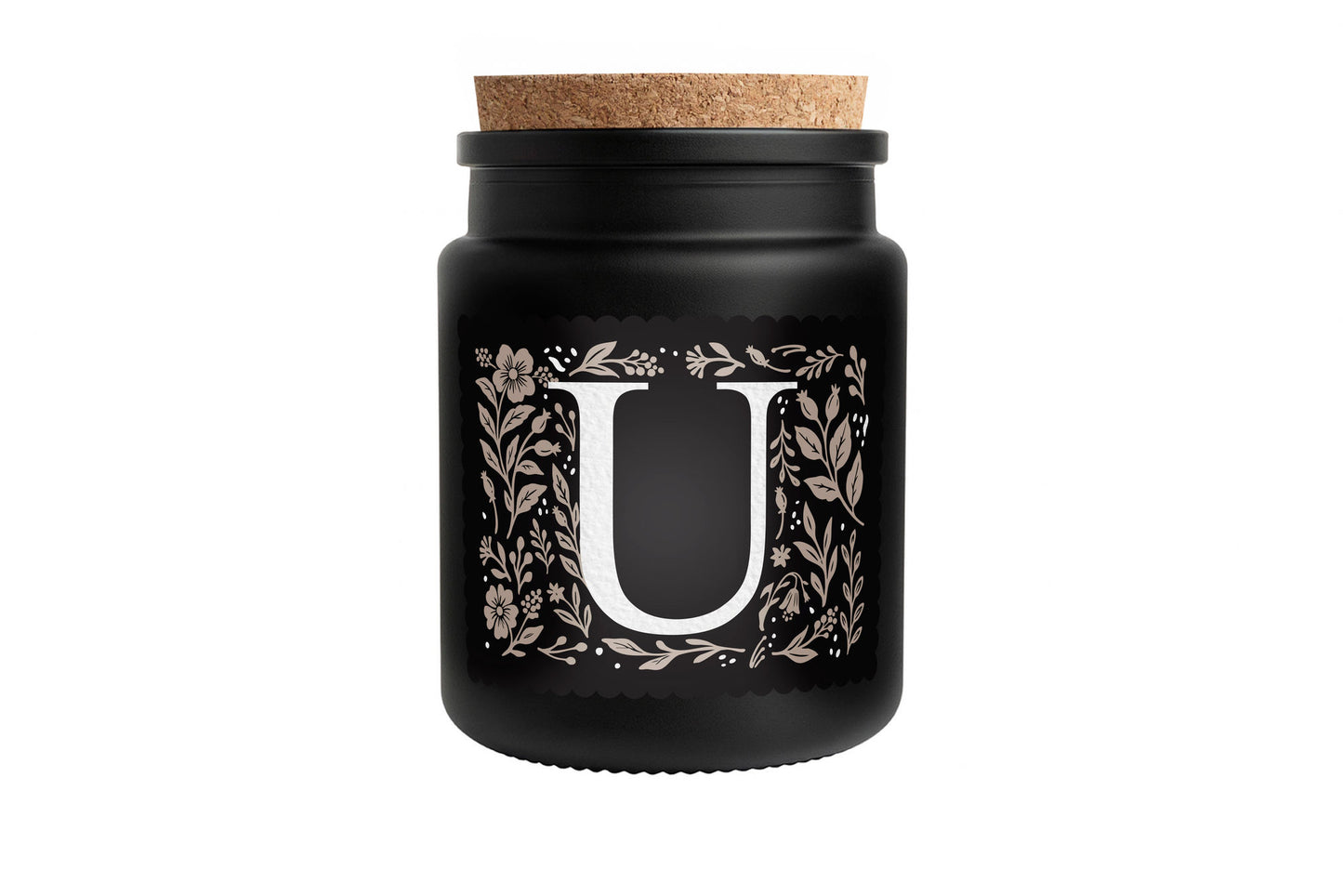 Alphabet Initial Candle • A - Z • Scented Black Glass Jar Candle