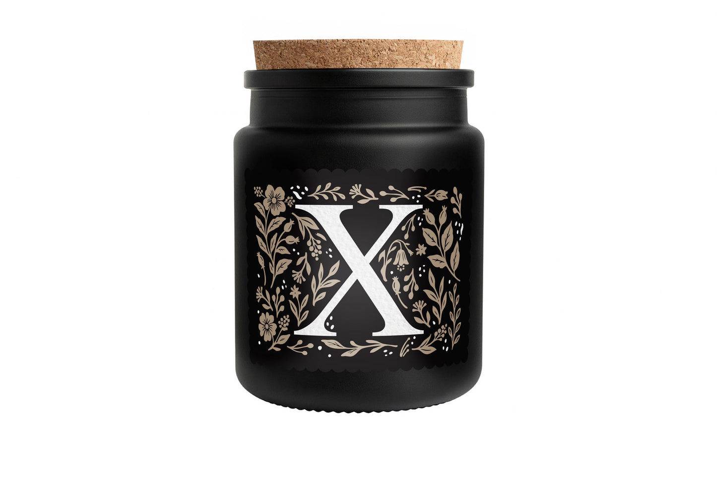Alphabet Initial Candle • A - Z • Scented Black Glass Jar Candle