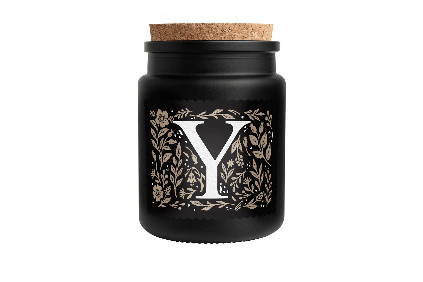 Alphabet Initial Candle • A - Z • Scented Black Glass Jar Candle
