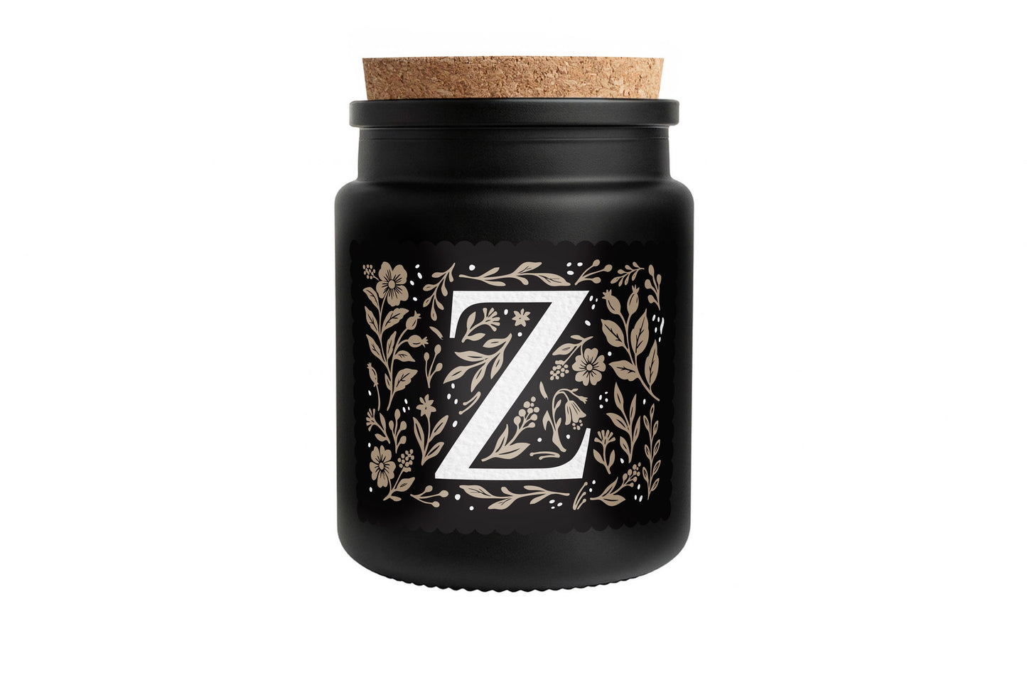 Alphabet Initial Candle • A - Z • Scented Black Glass Jar Candle